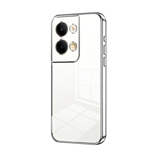 For OPPO Reno9 / Reno9 Pro Transparent Plating Fine Hole Phone Case(Silver) by buy2fix