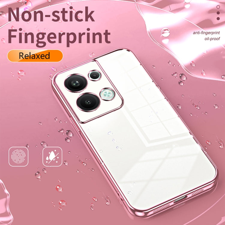 For OPPO Reno9 Pro+ Transparent Plating Fine Hole Phone Case(Transparent) by buy2fix