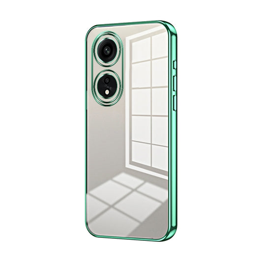 For OPPO A1 Pro Transparent Plating Fine Hole Phone Case(Green) by buy2fix