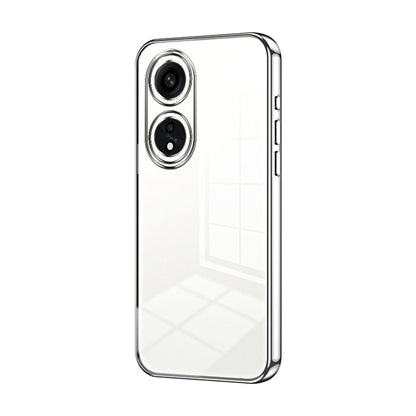 For OPPO A1 Pro Transparent Plating Fine Hole Phone Case(Silver) by buy2fix