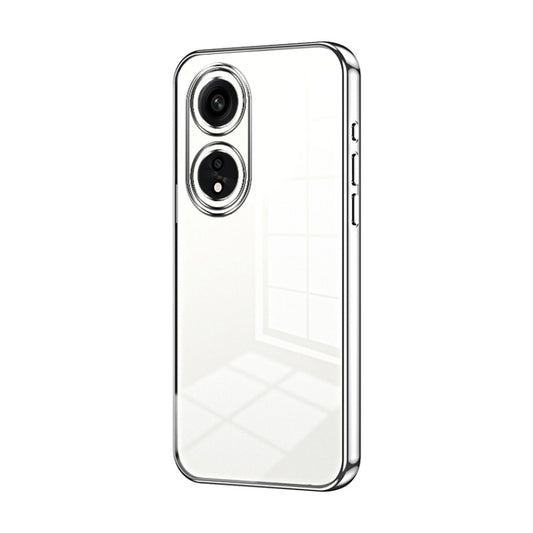For OPPO A1 Pro Transparent Plating Fine Hole Phone Case(Silver) by buy2fix