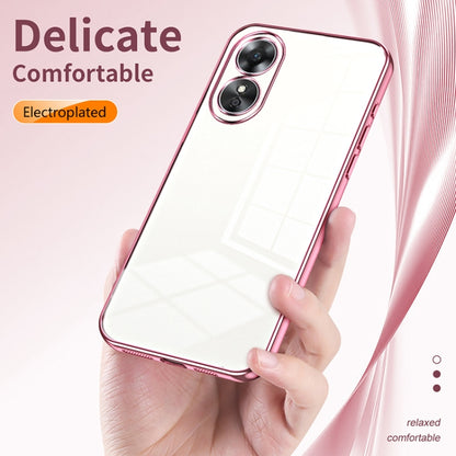 For OPPO A17 / A17K Transparent Plating Fine Hole Phone Case(Silver) by buy2fix