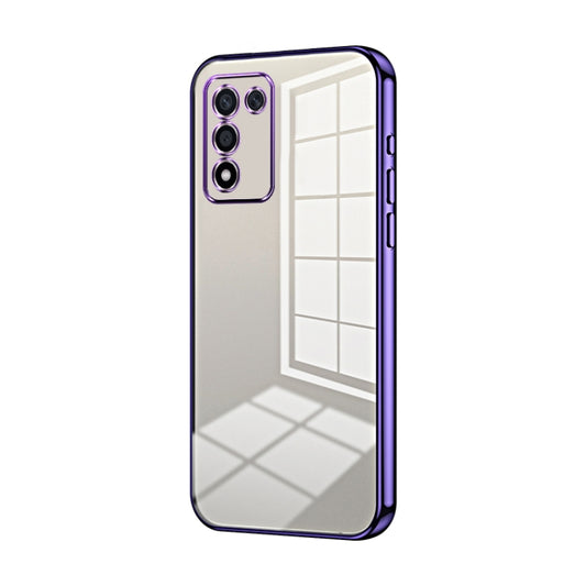 For OPPO K9s / K10 Energy Transparent Plating Fine Hole Phone Case(Purple) by buy2fix