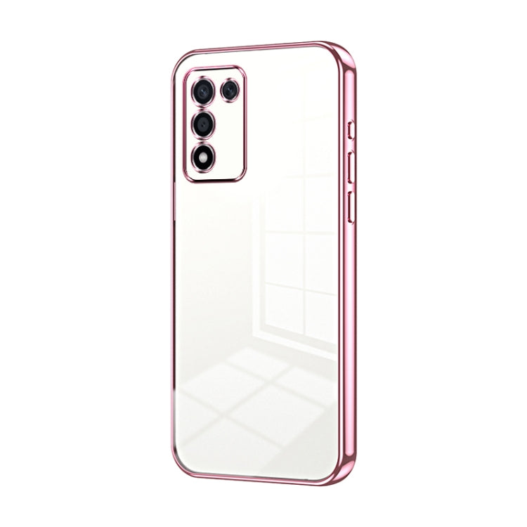 For OPPO K9s / K10 Energy Transparent Plating Fine Hole Phone Case(Pink) by buy2fix