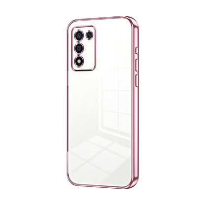 For OPPO K9s / K10 Energy Transparent Plating Fine Hole Phone Case(Pink) by buy2fix