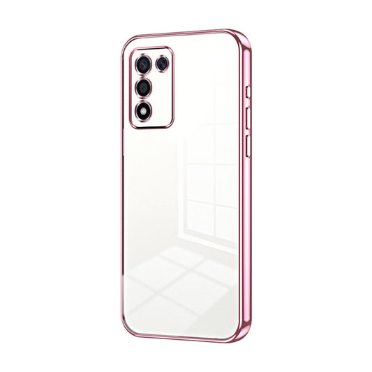 For OPPO K9s / K10 Energy Transparent Plating Fine Hole Phone Case(Pink) by buy2fix