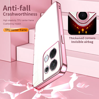 For OPPO Reno8 Transparent Plating Fine Hole Phone Case(Purple) by buy2fix