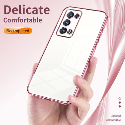For OPPO Reno6 Pro+ Transparent Plating Fine Hole Phone Case(Pink) by buy2fix