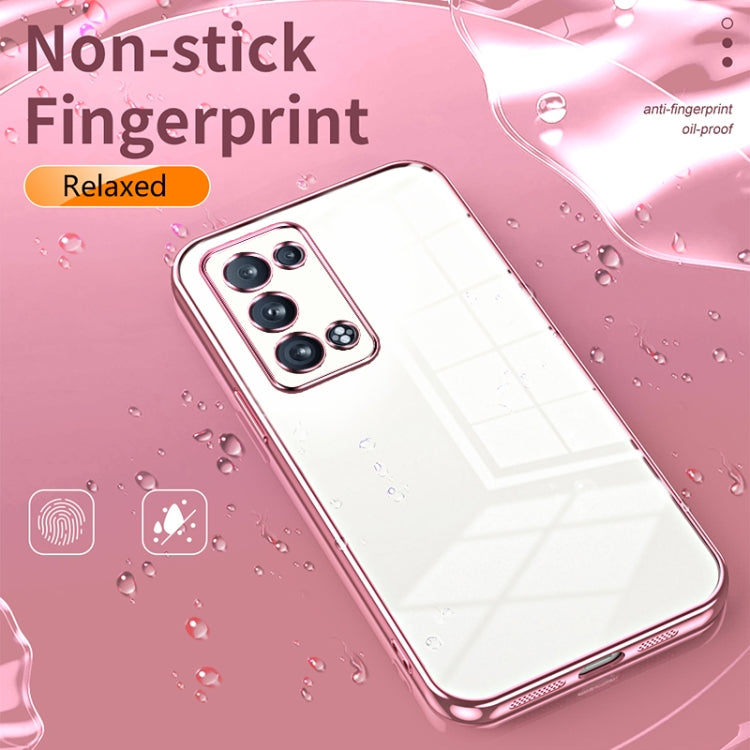 For OPPO Reno6 Pro+ Transparent Plating Fine Hole Phone Case(Silver) by buy2fix