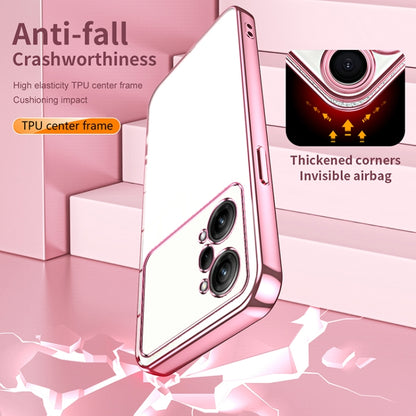 For OPPO K10 Pro Transparent Plating Fine Hole Phone Case(Pink) by buy2fix