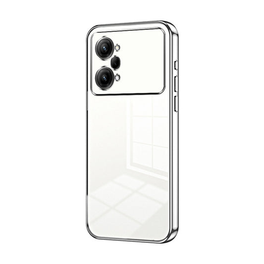 For OPPO K10 Pro Transparent Plating Fine Hole Phone Case(Silver) by buy2fix