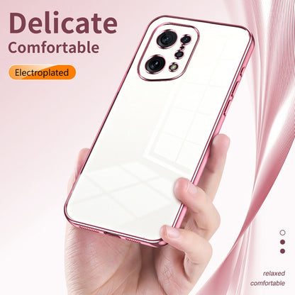 For OPPO Find X5 Transparent Plating Fine Hole Phone Case(Gold) by buy2fix