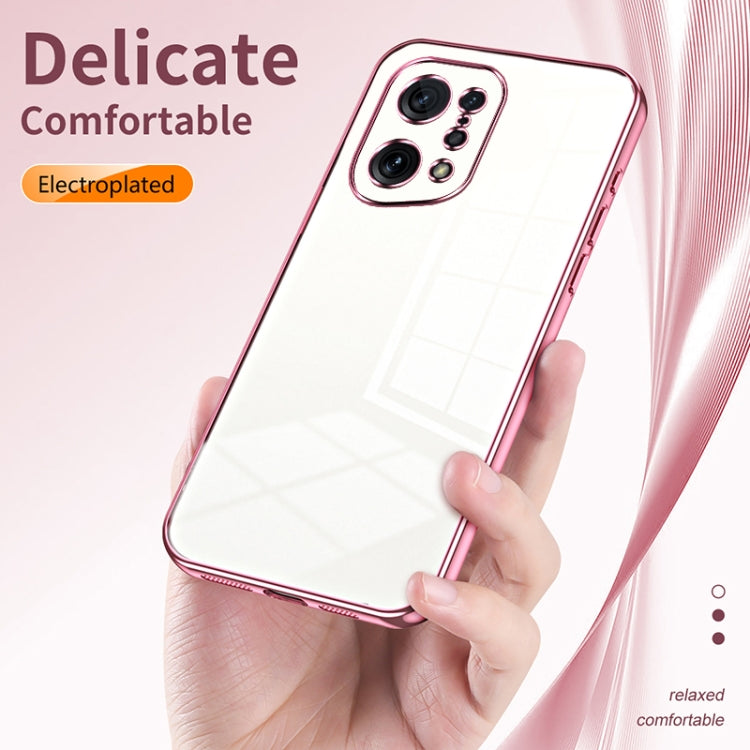 For OPPO Find X5 Transparent Plating Fine Hole Phone Case(Transparent) by buy2fix
