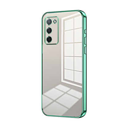 For OPPO A55 5G / A56 / A53s 5G Transparent Plating Fine Hole Phone Case(Green) by buy2fix