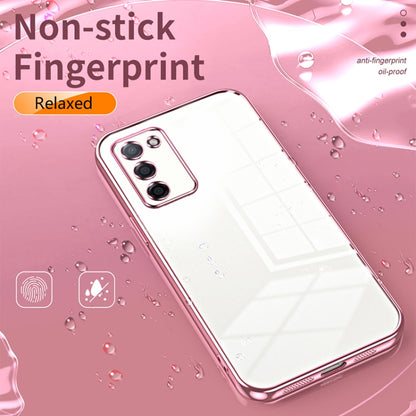 For OPPO A55 5G / A56 / A53s 5G Transparent Plating Fine Hole Phone Case(Green) by buy2fix
