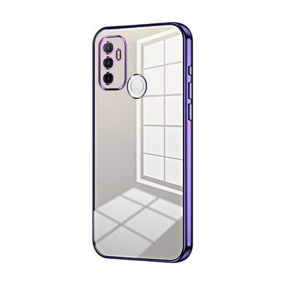 For OPPO A53 2020 / A32 / A11s Transparent Plating Fine Hole Phone Case(Purple) by buy2fix