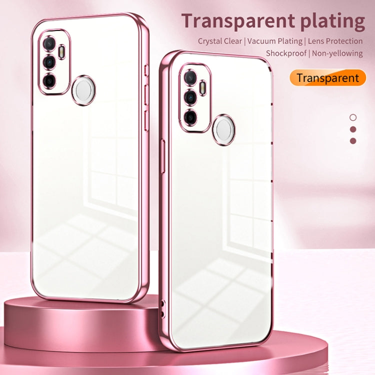 For OPPO A53 2020 / A32 / A11s Transparent Plating Fine Hole Phone Case(Transparent) by buy2fix