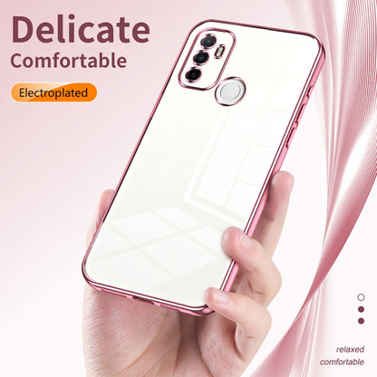 For OPPO A53 2020 / A32 / A11s Transparent Plating Fine Hole Phone Case(Silver) by buy2fix