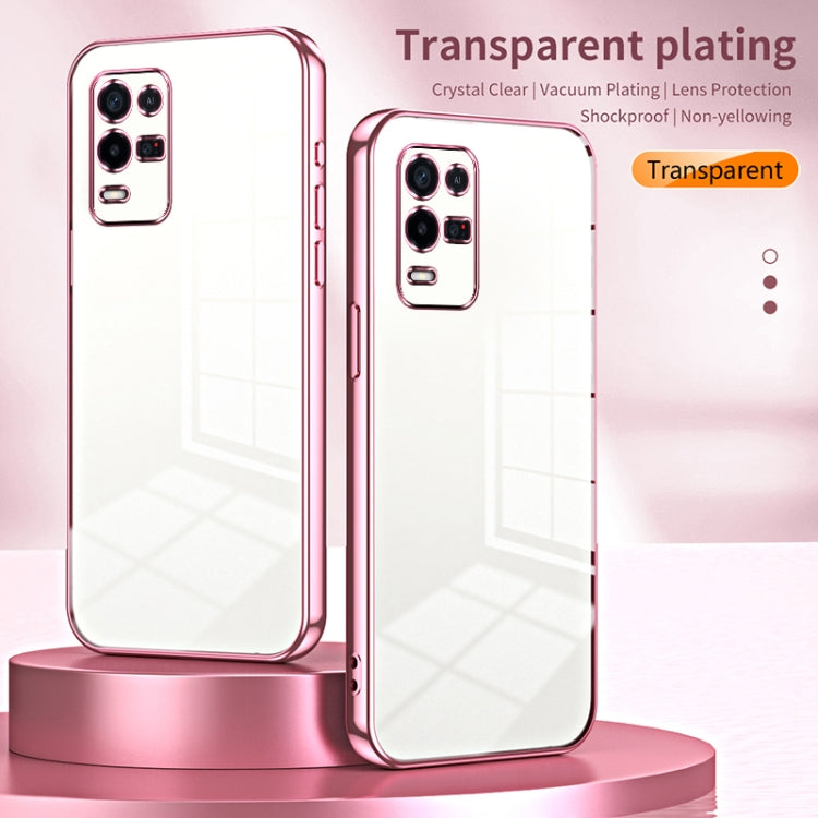 For OPPO K9x Transparent Plating Fine Hole Phone Case(Silver) by buy2fix