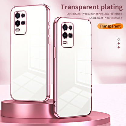 For OPPO K9x Transparent Plating Fine Hole Phone Case(Black) by buy2fix