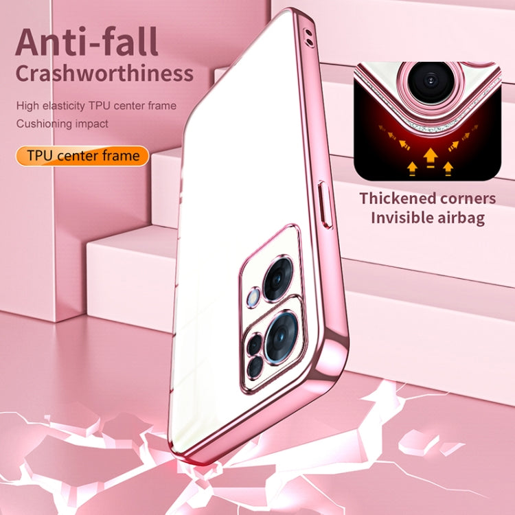 For OPPO Reno7 Pro Transparent Plating Fine Hole Phone Case(Silver) by buy2fix