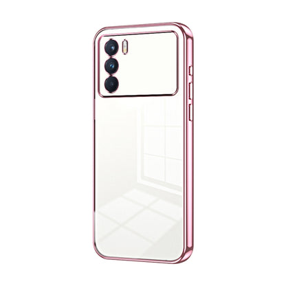 For OPPO K9 Pro Transparent Plating Fine Hole Phone Case(Pink) by buy2fix