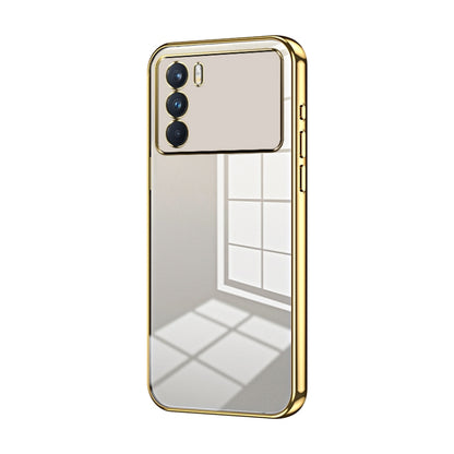 For OPPO K9 Pro Transparent Plating Fine Hole Phone Case(Gold) by buy2fix