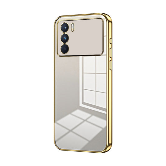 For OPPO K9 Pro Transparent Plating Fine Hole Phone Case(Gold) by buy2fix