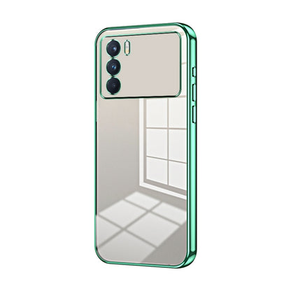 For OPPO K9 Pro Transparent Plating Fine Hole Phone Case(Green) by buy2fix