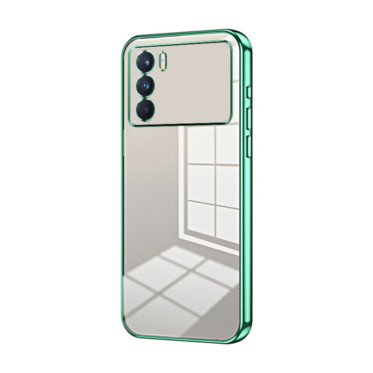For OPPO K9 Pro Transparent Plating Fine Hole Phone Case(Green) by buy2fix