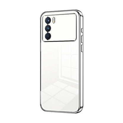 For OPPO K9 Pro Transparent Plating Fine Hole Phone Case(Silver) by buy2fix