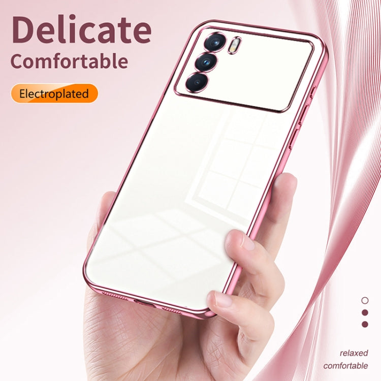 For OPPO K9 Pro Transparent Plating Fine Hole Phone Case(Black) by buy2fix