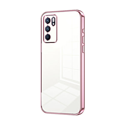 For OPPO Reno6 Indian / Malay Transparent Plating Fine Hole Phone Case(Pink) by buy2fix