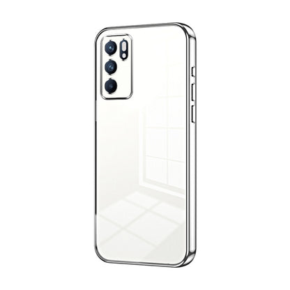 For OPPO Reno6 Indian / Malay Transparent Plating Fine Hole Phone Case(Silver) by buy2fix