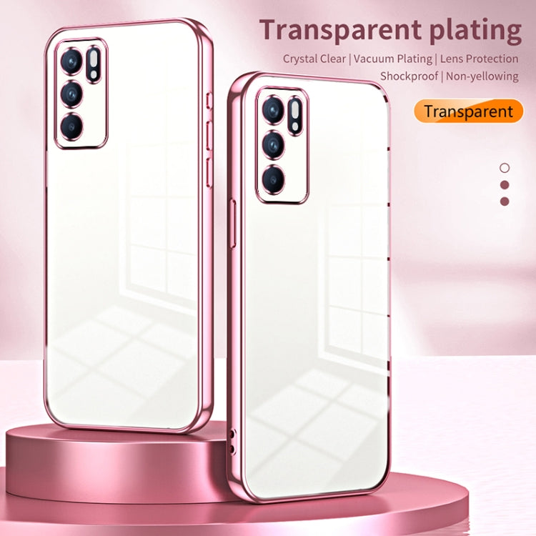 For OPPO Reno6 Indian / Malay Transparent Plating Fine Hole Phone Case(Silver) by buy2fix
