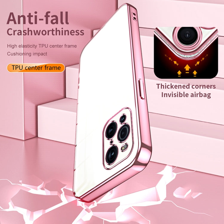 For OPPO Find X3 / Find X3 Pro Transparent Plating Fine Hole Phone Case(Purple) by buy2fix