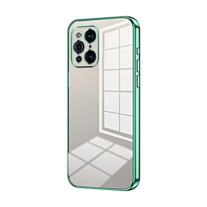 For OPPO Find X3 / Find X3 Pro Transparent Plating Fine Hole Phone Case(Green) by buy2fix