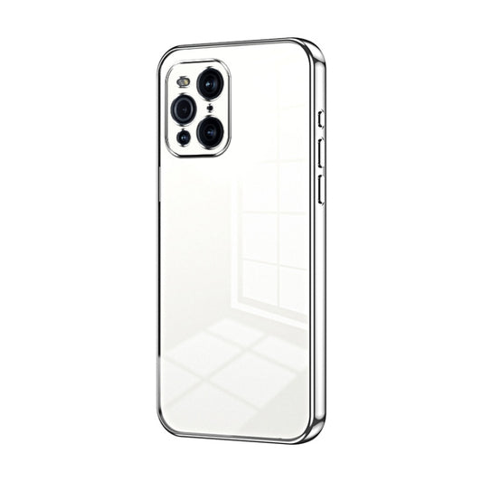 For OPPO Find X3 / Find X3 Pro Transparent Plating Fine Hole Phone Case(Silver) by buy2fix