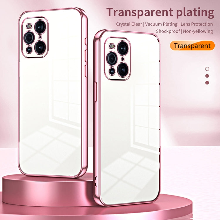 For OPPO Find X3 / Find X3 Pro Transparent Plating Fine Hole Phone Case(Black) by buy2fix