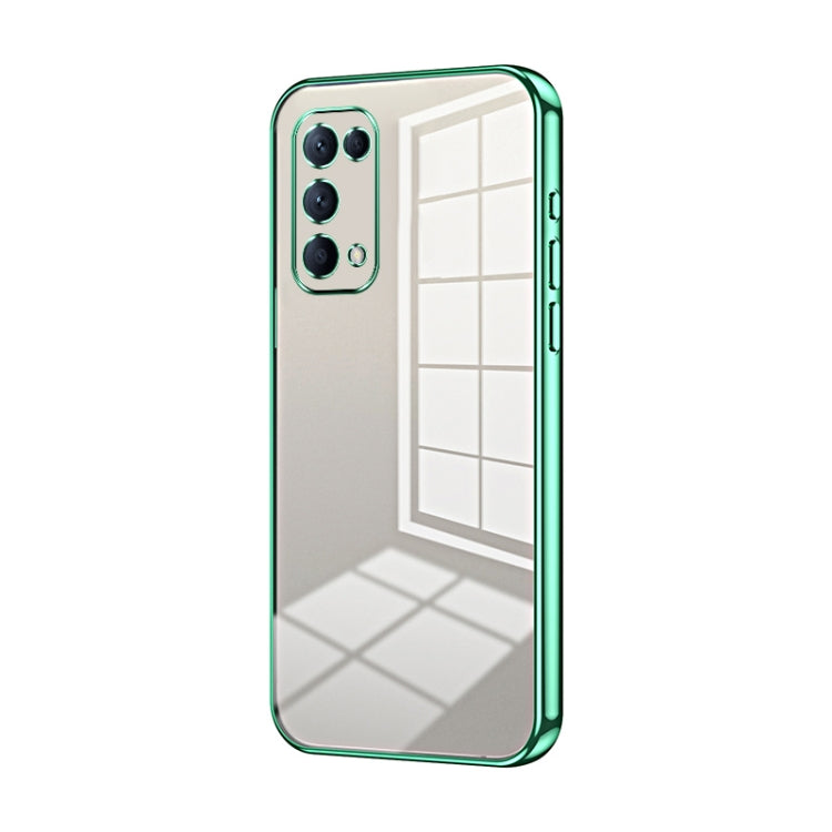 For OPPO Reno5 4G/5G / Reno5 K Transparent Plating Fine Hole Phone Case(Green) by buy2fix