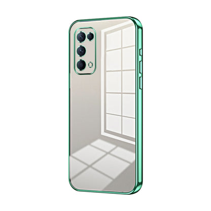 For OPPO Reno5 4G/5G / Reno5 K Transparent Plating Fine Hole Phone Case(Green) by buy2fix