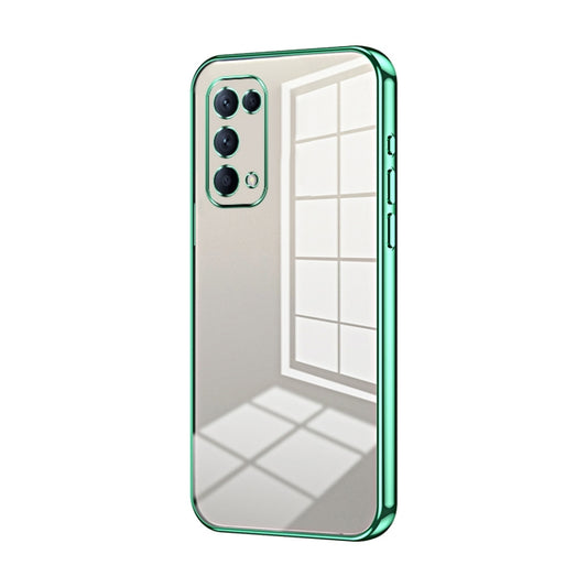For OPPO Reno5 4G/5G / Reno5 K Transparent Plating Fine Hole Phone Case(Green) by buy2fix