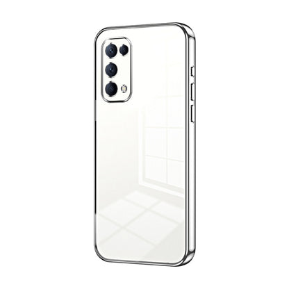For OPPO Reno5 4G/5G / Reno5 K Transparent Plating Fine Hole Phone Case(Silver) by buy2fix