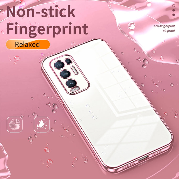For OPPO Reno5 Pro+ Transparent Plating Fine Hole Phone Case(Pink) by buy2fix