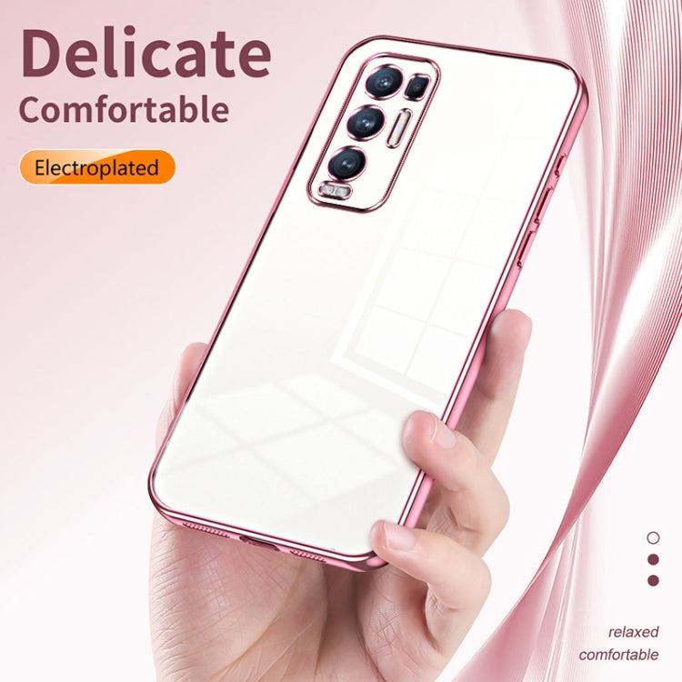 For OPPO Reno5 Pro+ Transparent Plating Fine Hole Phone Case(Gold) by buy2fix