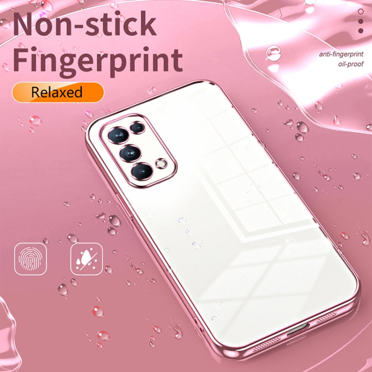 For OPPO Reno5 Pro Transparent Plating Fine Hole Phone Case(Purple) by buy2fix