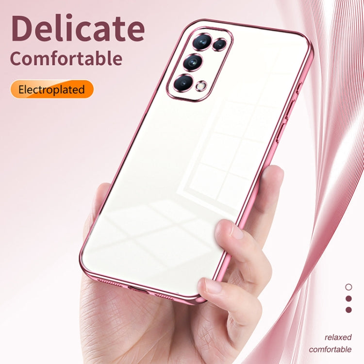 For OPPO Reno5 Pro Transparent Plating Fine Hole Phone Case(Gold) by buy2fix