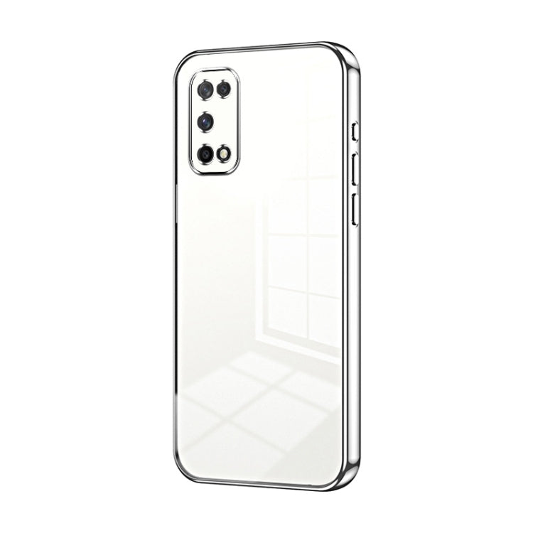 For OPPO K7x / Realme V5 5G Transparent Plating Fine Hole Phone Case(Silver) by buy2fix