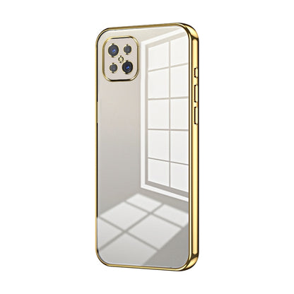 For OPPO A92s / Reno4 Z 5G Transparent Plating Fine Hole Phone Case(Gold) by buy2fix
