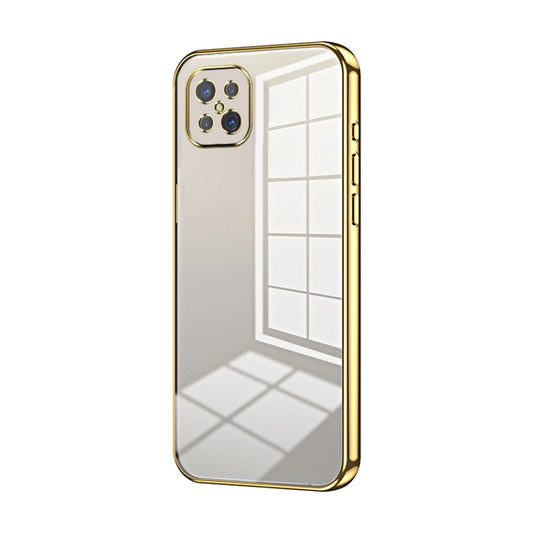 For OPPO A92s / Reno4 Z 5G Transparent Plating Fine Hole Phone Case(Gold) by buy2fix